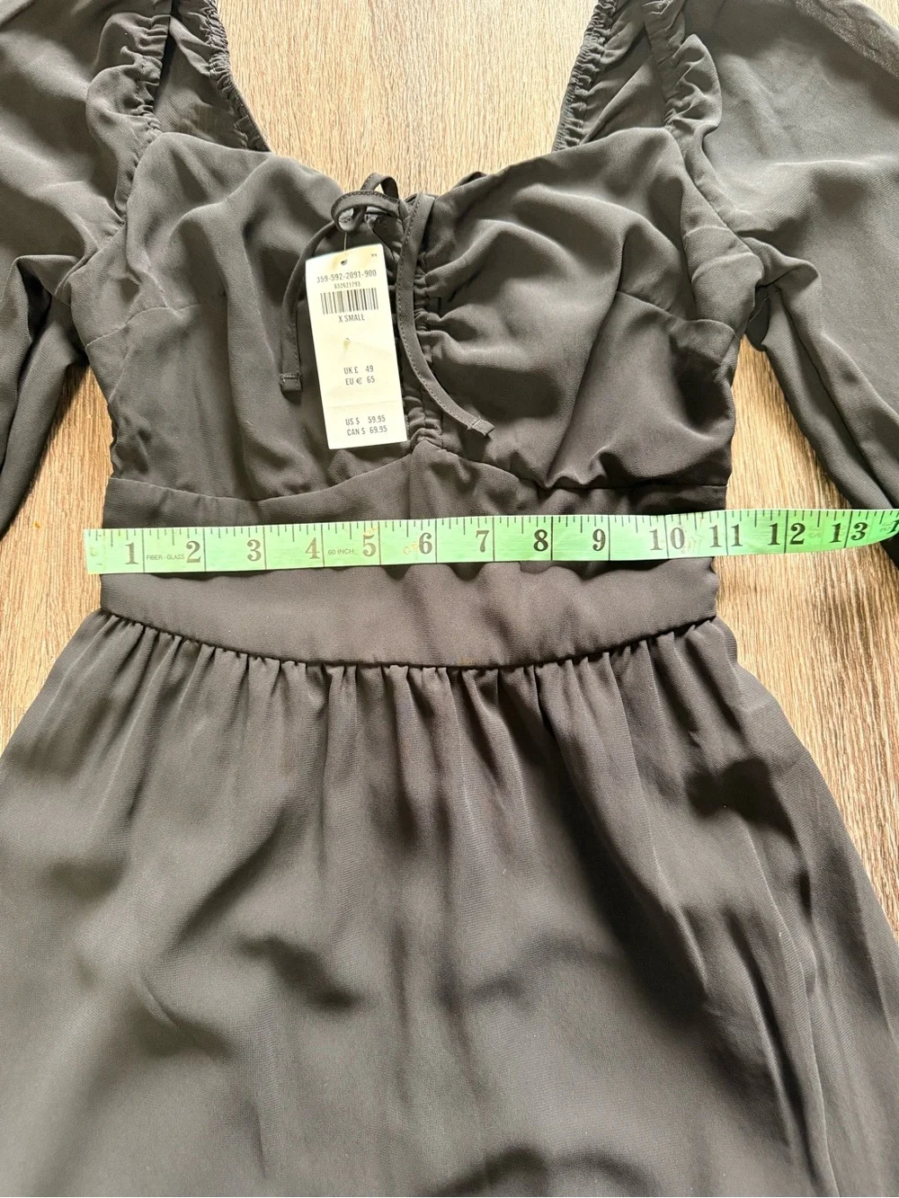 Hollister Black Long-Sleeve Square Neck Babydoll Dress size XS - Picture 8 of 12